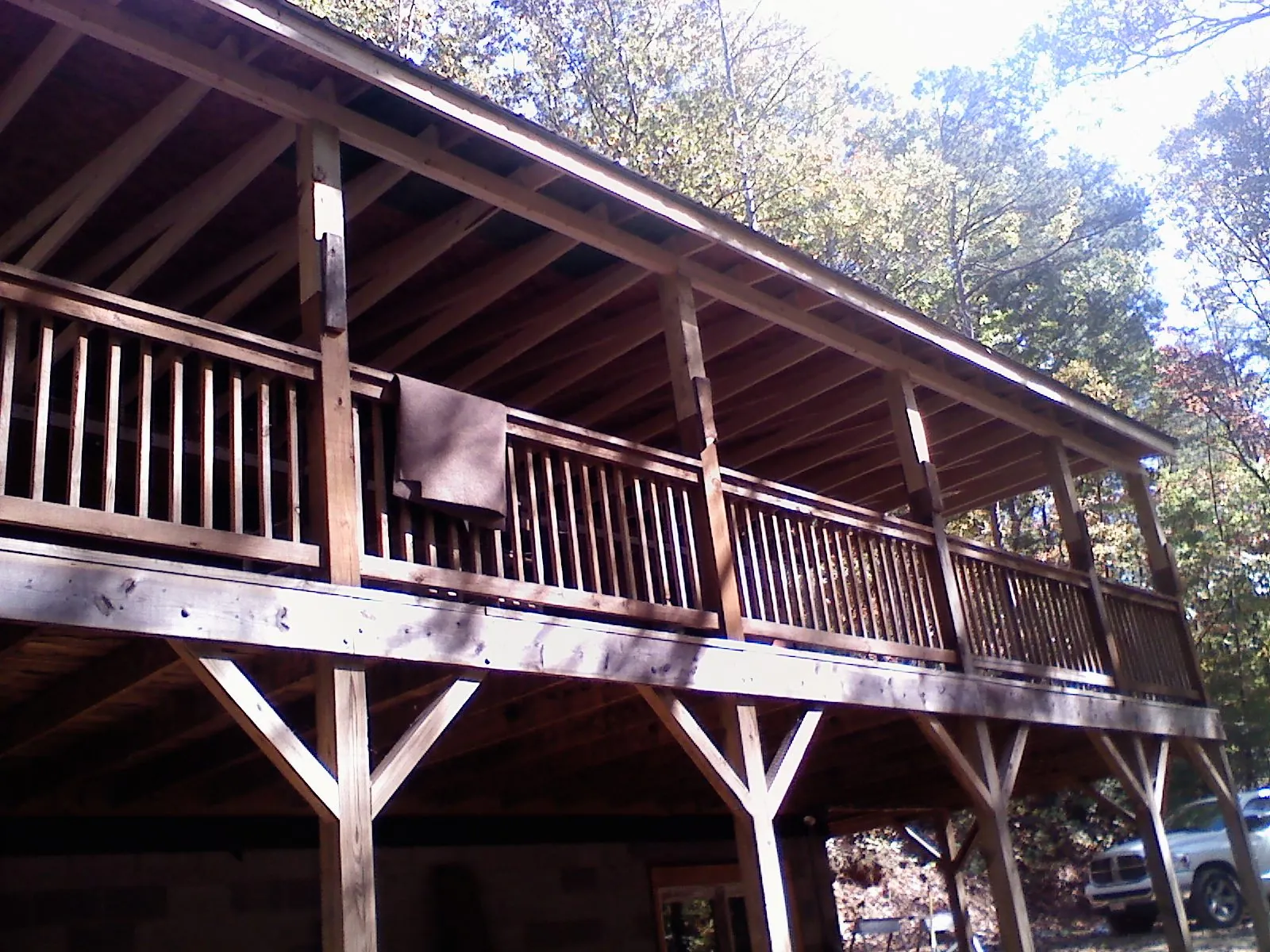 Timber framing under a new elevated porch and deck — Roof Leak Repair in Lyndon by Roofing Brothers